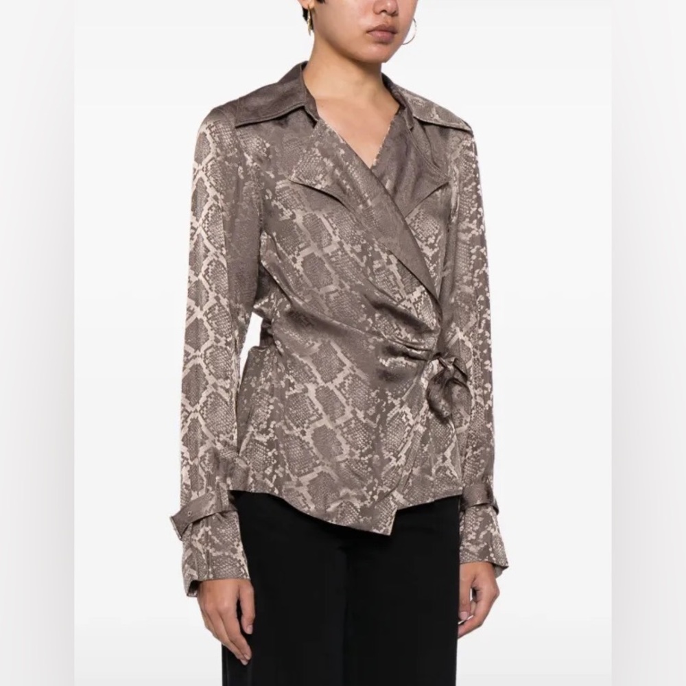NWT Jonathan Simkhai  Milo Python trench wrap top boutique overstock.